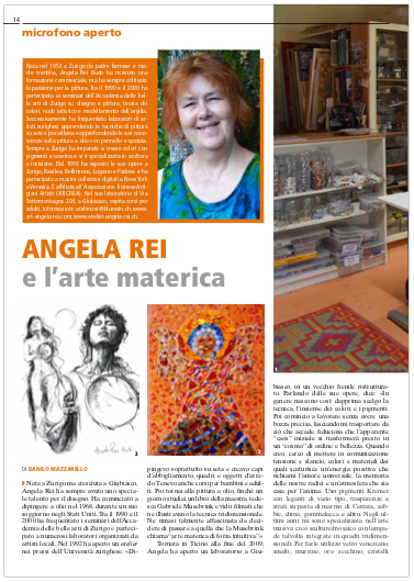 Rivista LA TURRITA: MICROFONO APERTO Angela Rei e l’arte materica